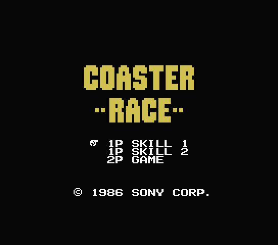 Coaster Race title screen for MSX
